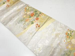 秋草模様織り出し　袋帯